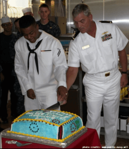 Navy Cake Cutting Navy Birthday Annapolis MD