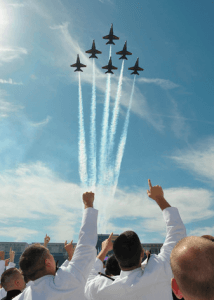 After being furloughed for much of 2013, the Blue Angels are back in the sky. Photo by washingtonpost.com